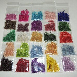 SOLD NEW 2mm Silvery-Filled Glass Seed Beads 25 Vibrant Colors